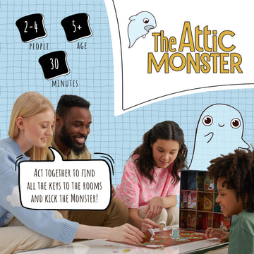 The Attic Monster | Family Board Game | Board Game for Adults and Family | Adventure Board Game | Ages 5+ | for 2 to 4 Players | Average Playtime 30