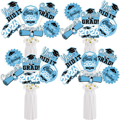 24Pcs Light Blue Graduation Centerpieces for Tables 2026 Graduation Decorations Class of 2026 Graduation Table Tecorations Graduation Party