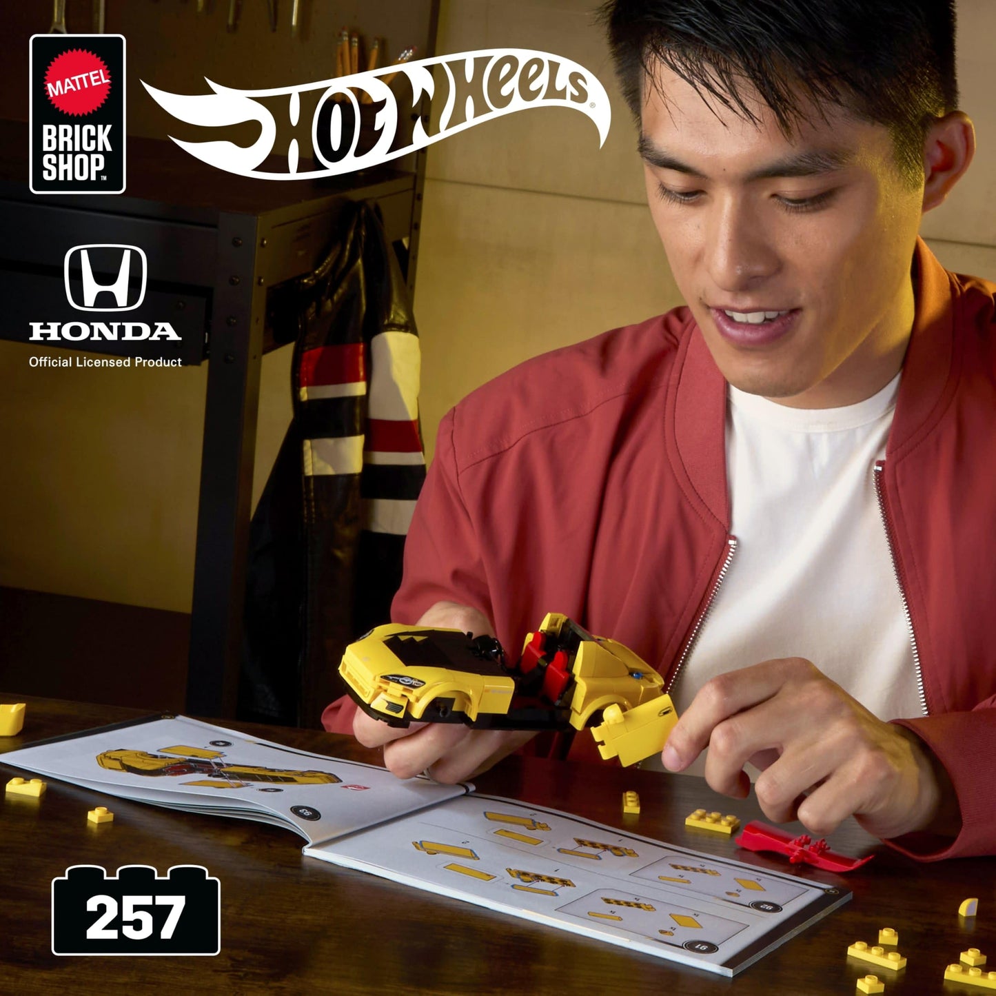 Mattel Brick Shop Hot Wheels Speed Series Building Set, '07 Honda S2000 with 257 Pieces, Realistic Details and Custom Decals, Adult Collectors and