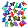 Kiss Monkey 24 Pack Dinosaur Party Favors for Kids, 12 Styles Dinosaur Silicone Fidget Keychains Bulk, Pop Sensory Fidget Toys, Birthday Goodie Bag
