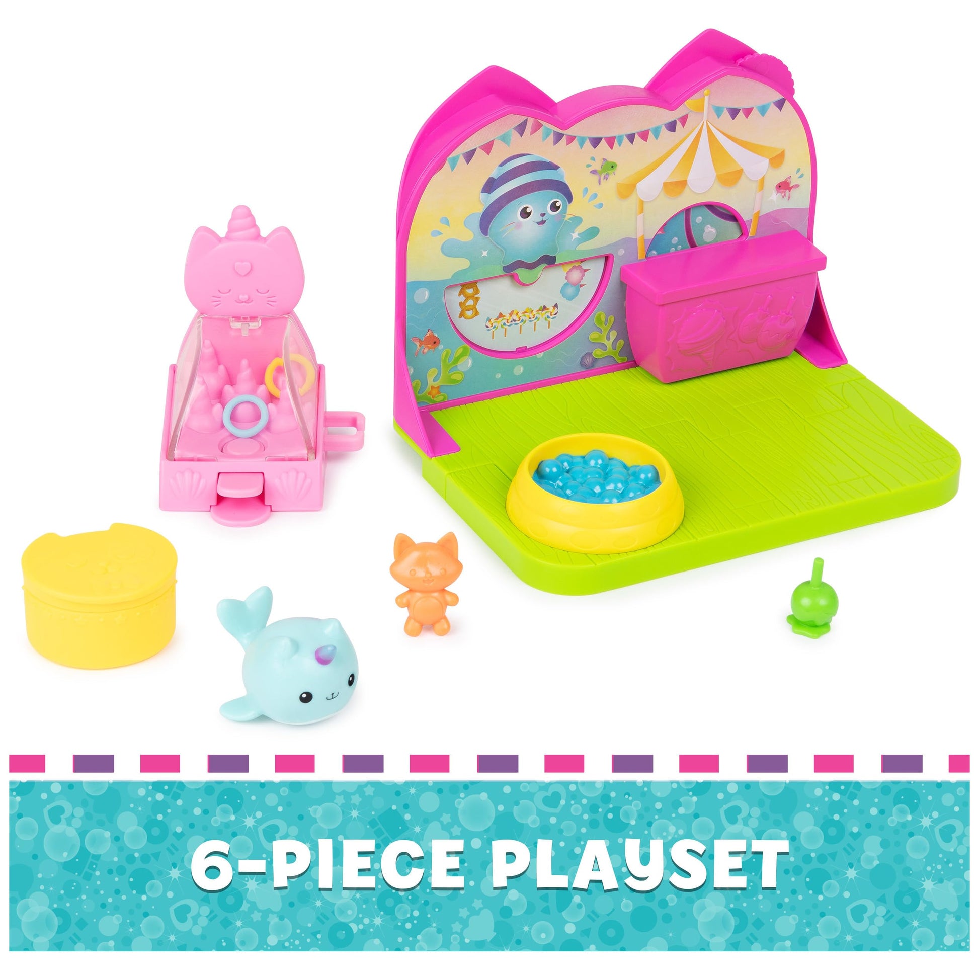 Spin Master Gabby's Dollhouse Kitty Narwhal’s Carnival Room, with Toy Figure, Surprise Toys and Dollhouse Furniture, Kids Toys for Girls & Boys 3+