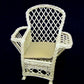 Poupées Maison Mobilier Miniature Fil Blanc En Fer Forgé Fauteuil À Bascule Bascule