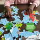 Dinomini Giant World Map Puzzle for Kids - with Interactive Standing Figures - Floor Puzzles for Kids Ages 3-5 - Preschool Learning Activities