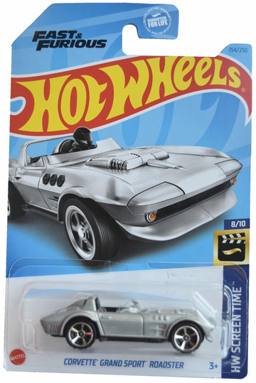 Hot Wheels Corvette Grand Sport Roadster, HW Screen Time 8/10 [Silver] 154/250
