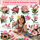 apinud Pipe Cleaners Flowers with Glue Gun, 500PCS Pipe Cleaners Craft Kits, Chenille Stems Bulk for Flower Making, DIY Gifts Arts Supplies