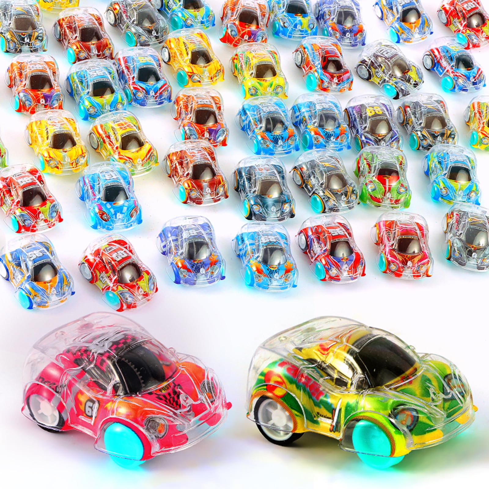 QSONSELL 50 Pcs Mini Pull Back Cars, Mini Toy Cars Pull Back Race Cars for Kids Toddlers, Treasure Box Toys for Classroom Prizes, Pinata Stuffers