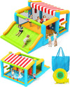 Whubefy 16 x 11.5 FT Inflatable Bounce House for Multiple Big Kids 3-12 with Elevated Giant Slide, Convertible Ball Pit/Water Pool with Shade Canopy