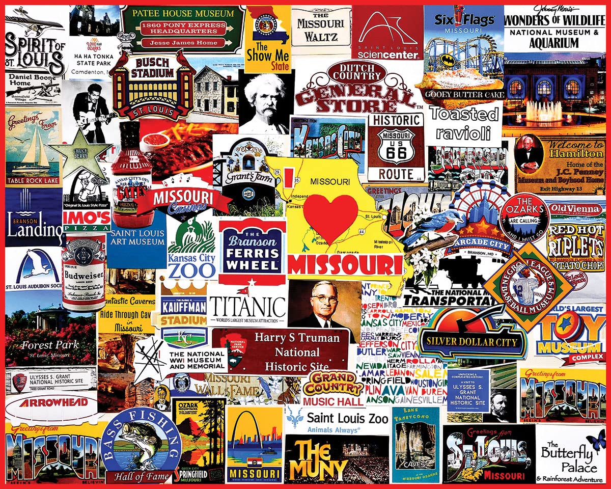 White Mountain 1000 Piece Jigsaw Puzzle Show Me State, I Love Missouri