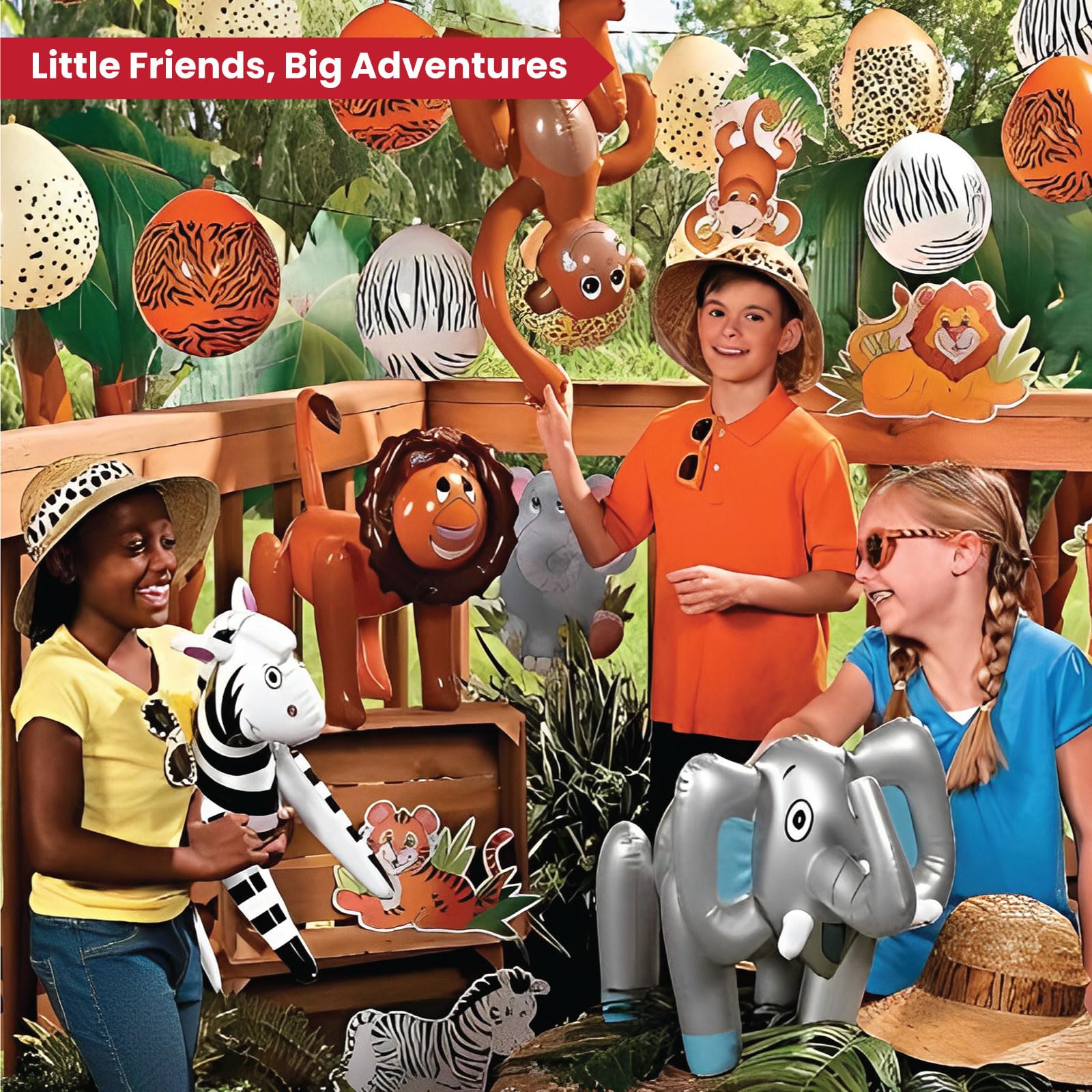 Fun Express Inflatable Animals Safari Jungle Party Decorations 12 Pack