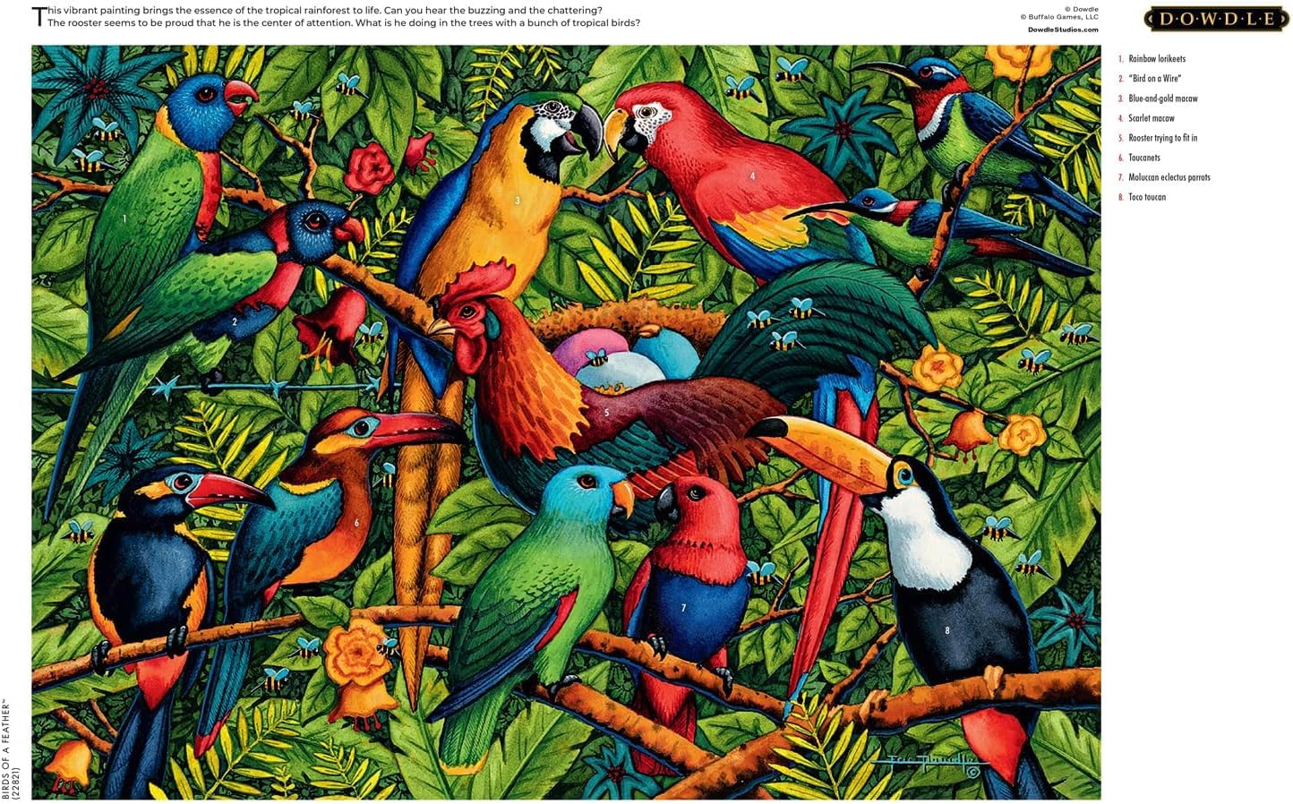 Buffalo Games - Eric Dowdle - Birds of a Feather - 300 Piece Jigsaw Puzzle for Adults - Challenging Puzzle Perfect for Game Nights - Finished Size is