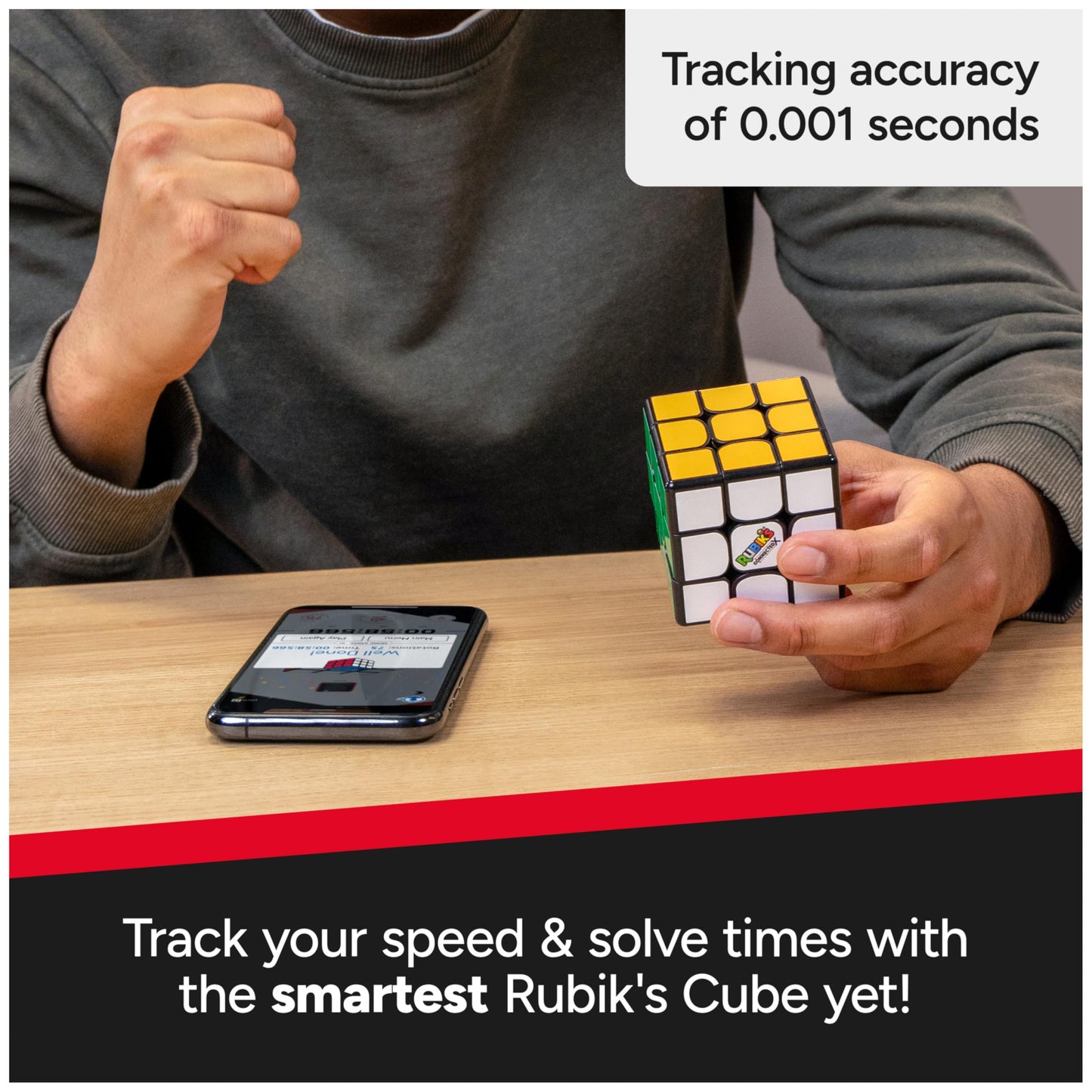 Rubik's Cube, The Official Rubik’s ConnectedX, Bluetooth-Enabled 3x3 Speed Cube with Guided Learning App for Beginners, Brain Teaser Fidget Toy