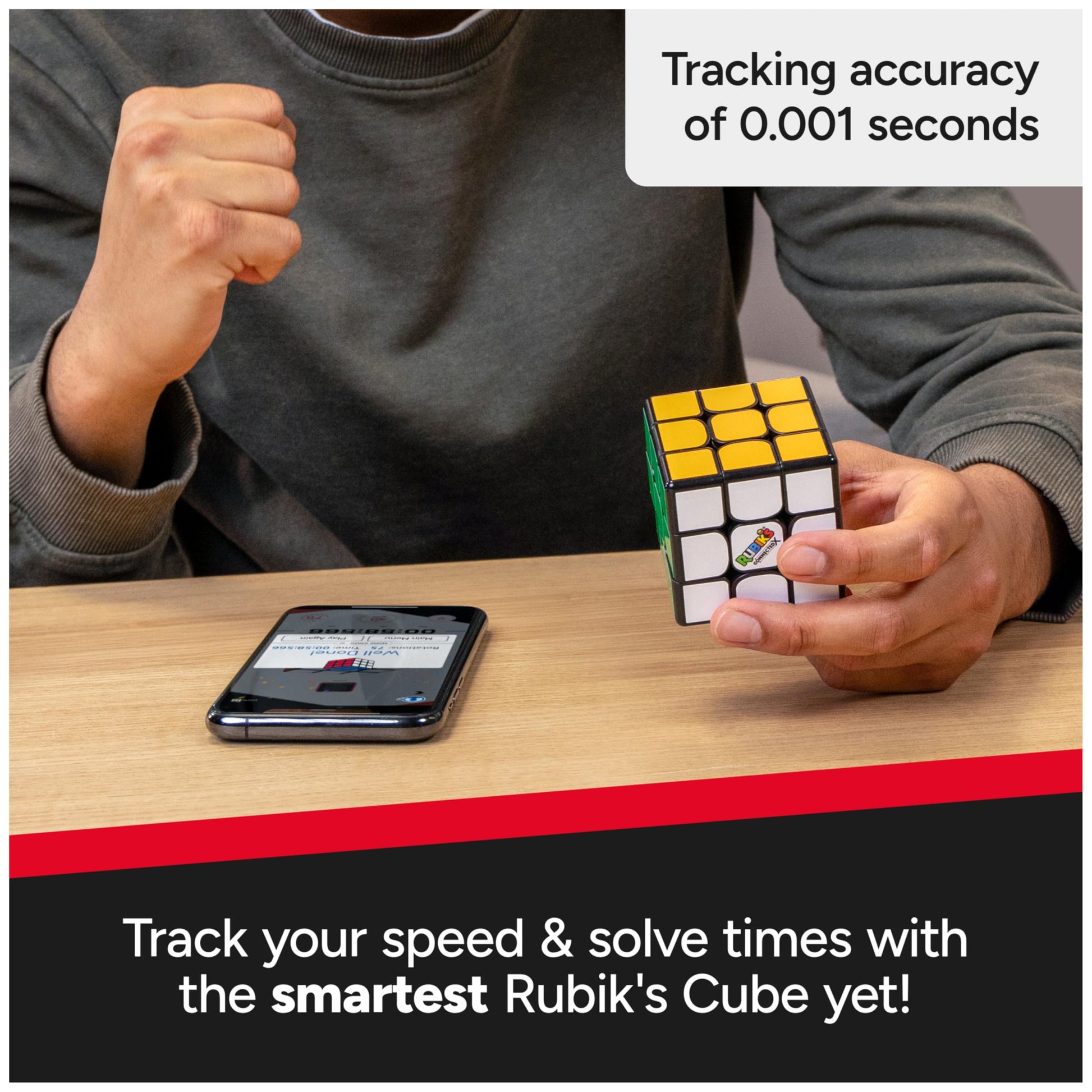 Rubik's Cube, The Official Rubik’s ConnectedX, Bluetooth-Enabled 3x3 Speed Cube with Guided Learning App for Beginners, Brain Teaser Fidget Toy