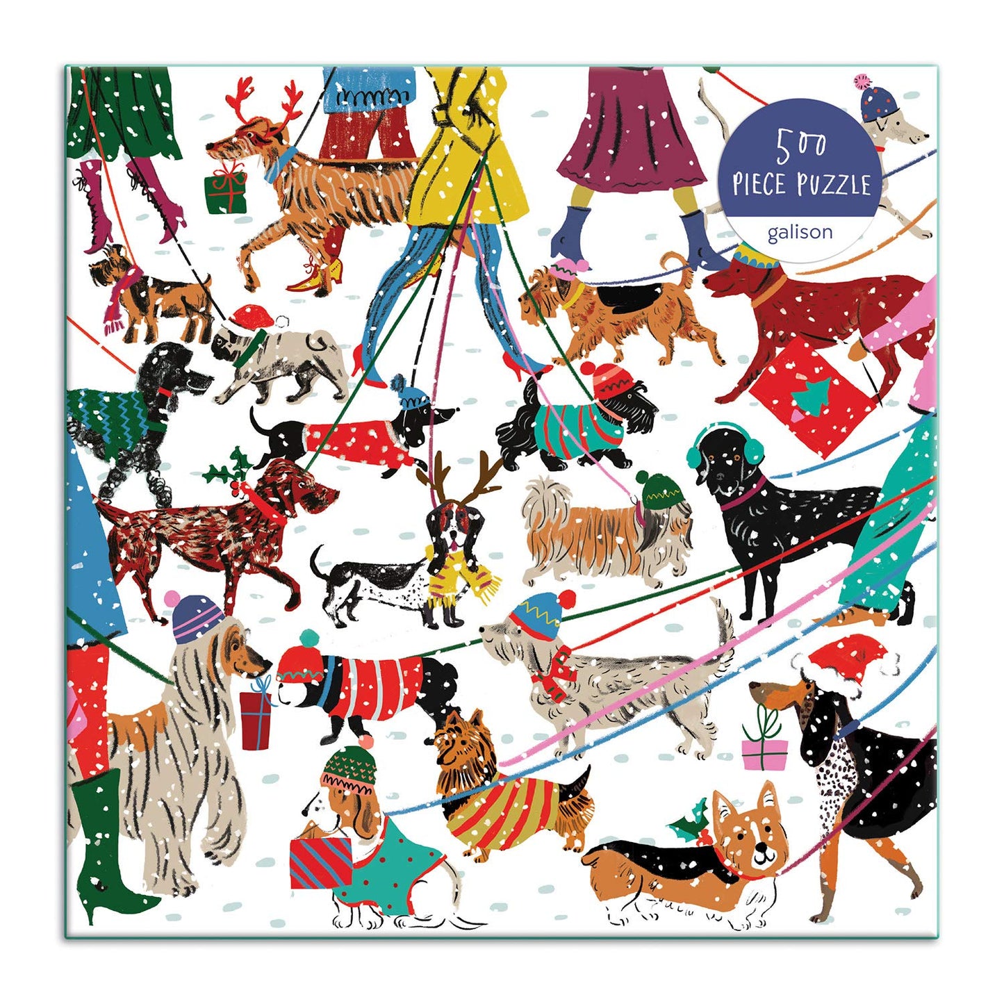 Galison - Winter Dogs 500 Piece Jigsaw Puzzle for Adults