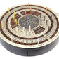 House of Cribbage - 10" Round Shape 4 Tracks Continuous Cribbage Board Rosewood/Maple - Push Drawer with Score Marking Fields for Skunks, Corners