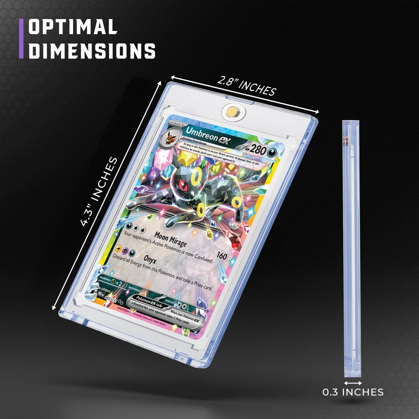 CardGuard 5-Pack Magnetic Card Cases 35pt Clear Holder for Trading Cards