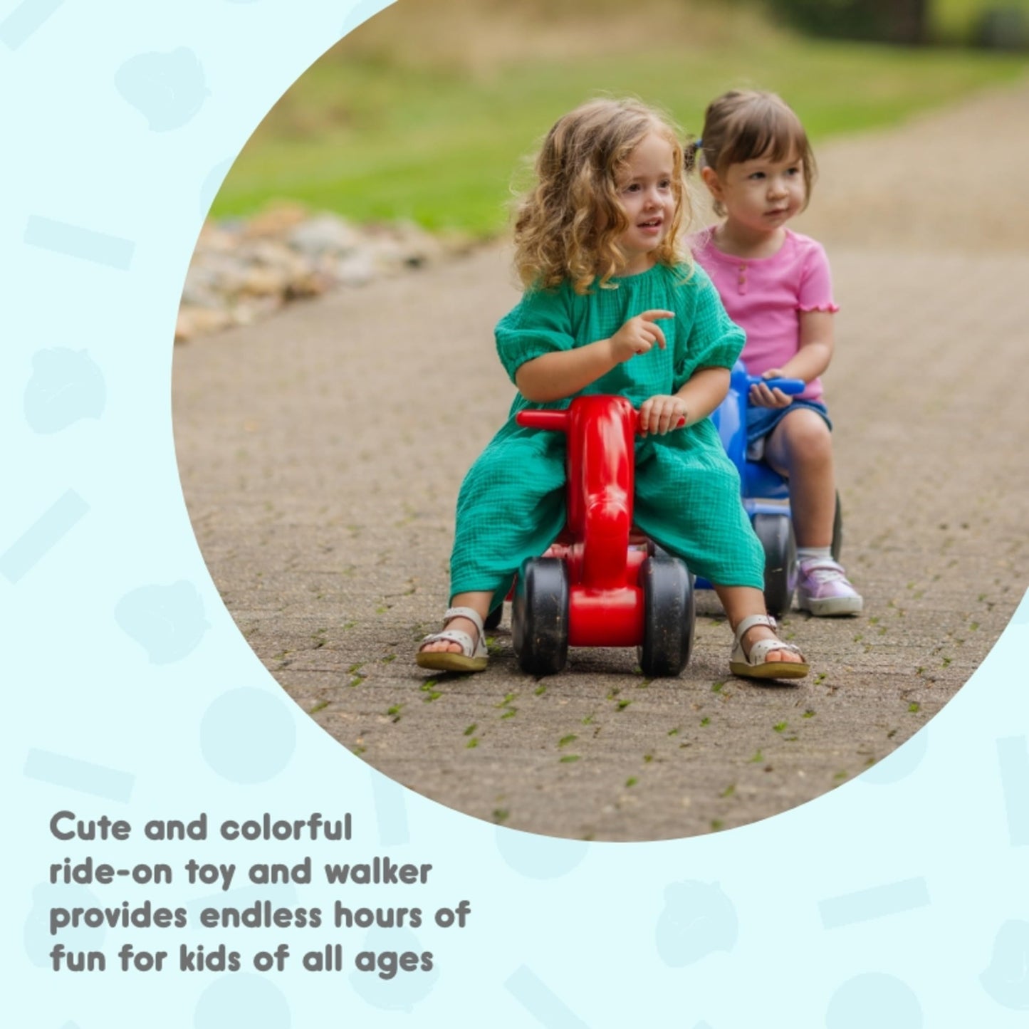 Careplay 2-in-1 Squirrel Push & Ride-on Toy, Indoor & Outdoor Use, Low Profile Seat, Recommended for Children up to 50lbs, Durable Construction, Made