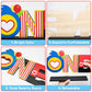 C1krint Plim Plim ONE Letter Sign Wood Table Centerpiece - 1Pcs Circus Clown Plim Plim Theme First Birthday Party Decoration Supply for One Year Old