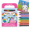 Ooly Kids Travel Activity Kit - 9 Jumbo Crayons & 48 Coloring Pages, Car Crafts for Kids, Mess-Free Road Trip Art Set, Airplane Activities - Unicorn