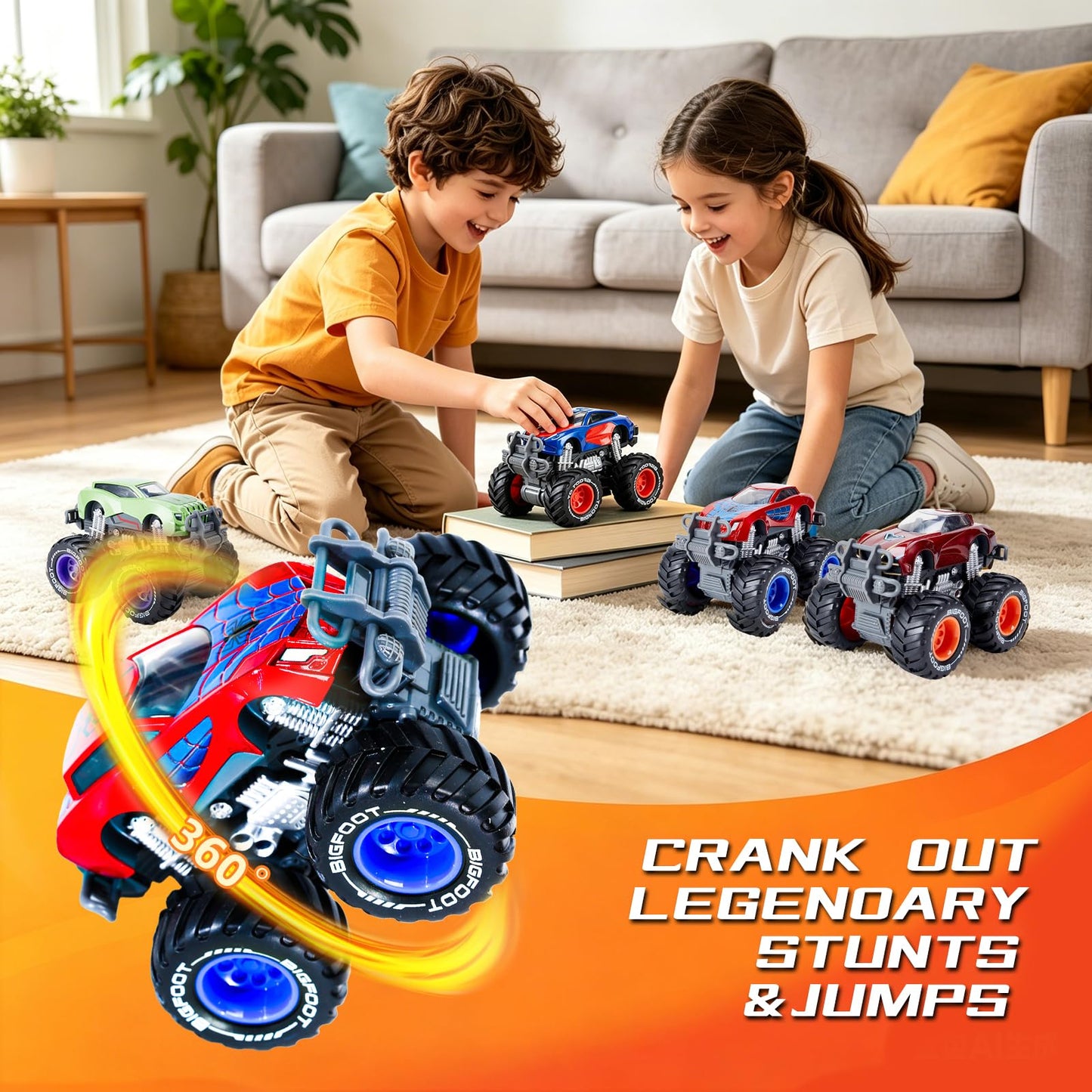 Iridety Movie Superhero 1:64 Scale Monster Trucks Toy Trucks,Metal Body,Giant Wheels, Favorite Characters and Cool Designs, Age 3, 4-8 and Above?Hulk?