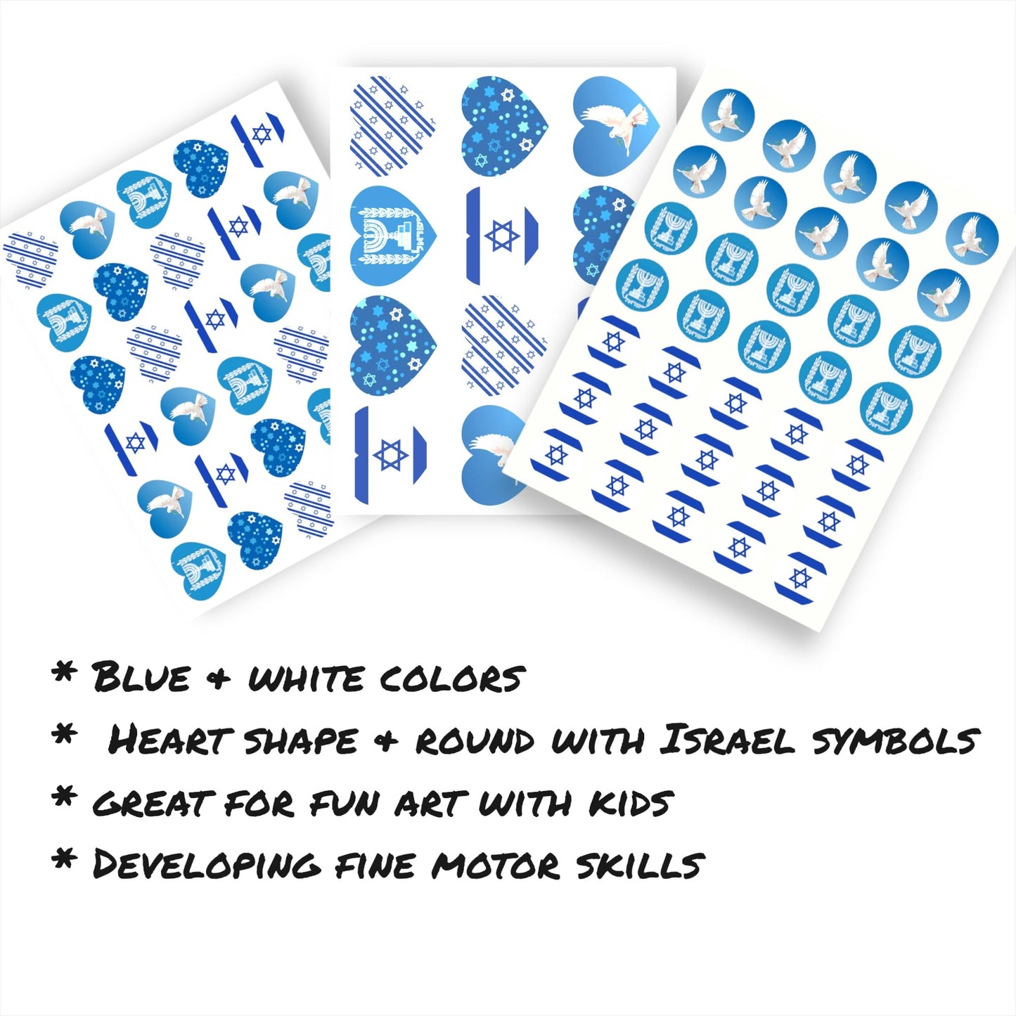 450PCS Israel Flag Stickers for Yom Ha'atzmaut, Classrooms & Crafts