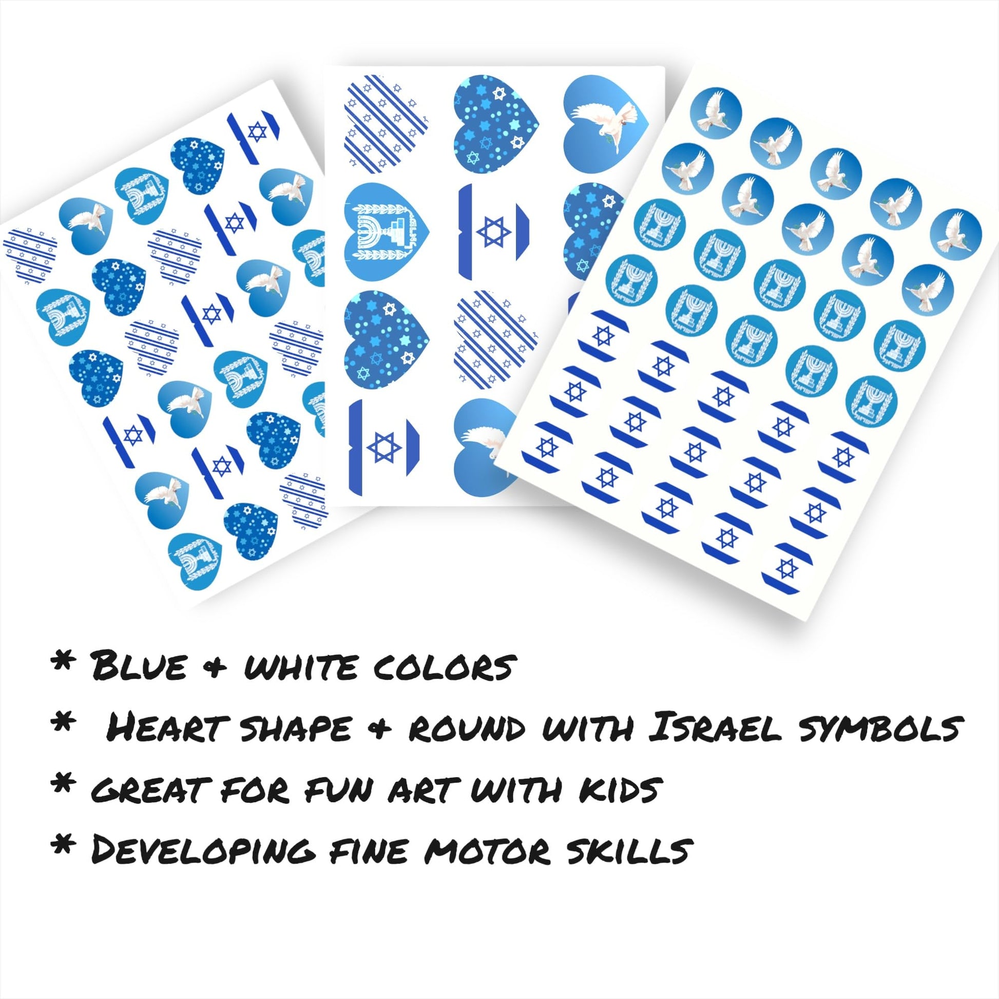 450PCS Israel Flag Stickers for Yom Ha'atzmaut, Classrooms & Crafts