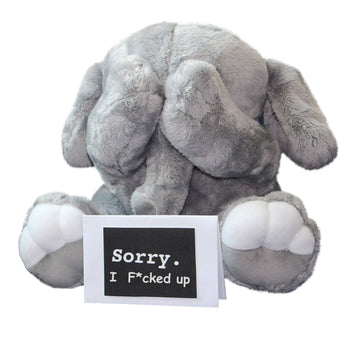 Cutest I'm Sorry Gift for Her & Him - Shy Baby Elephant - Embarrassed Adorable Super Soft Stuffed Animal Plush Toy - Unique Cute Forgive Me Apology