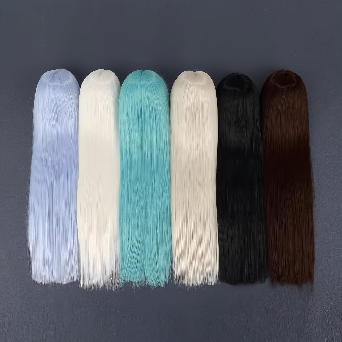YHYQiFei BJD Doll Wig Ball Jointed Doll Fashions Soft Long Hair,Multiple Colors,for 1/3 1/4 1/6 BJD Dolls (White 1/4)
