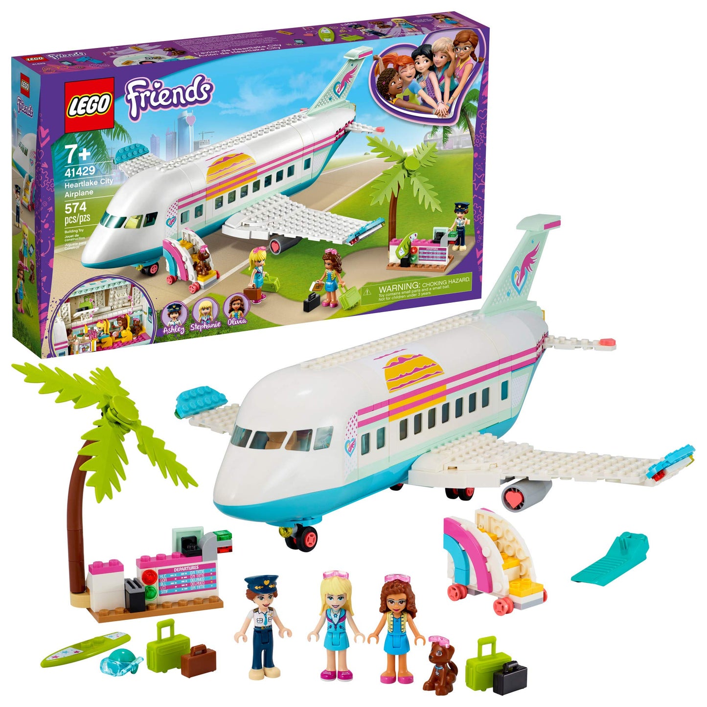 LEGO Friends Heartlake City Airplane 41429, Includes Friends Stephanie and Olivia, and Lots of Fun Airplane Accessories to Spark Fun and Creative