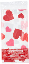 Creative Converting 328276 Pink And Red Hearts Valentines Plastic Tablecloth