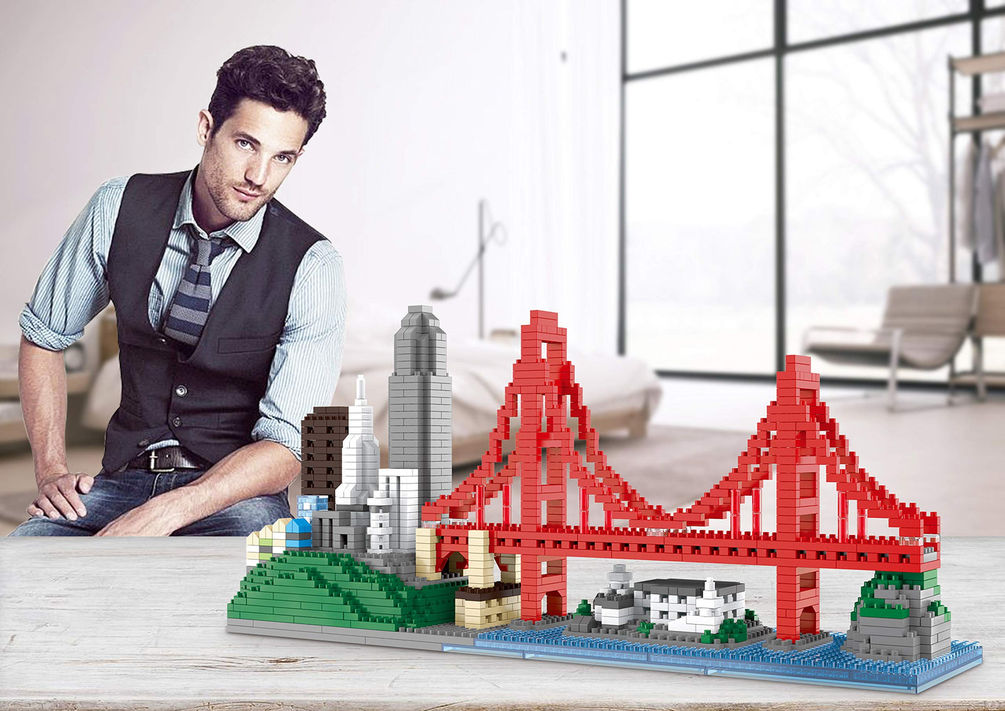 KLMEi Architecture Skylines Micro Mini Block San Francisco Building Model Set Present Gift for Adults Ages of 14+ 1610pieces