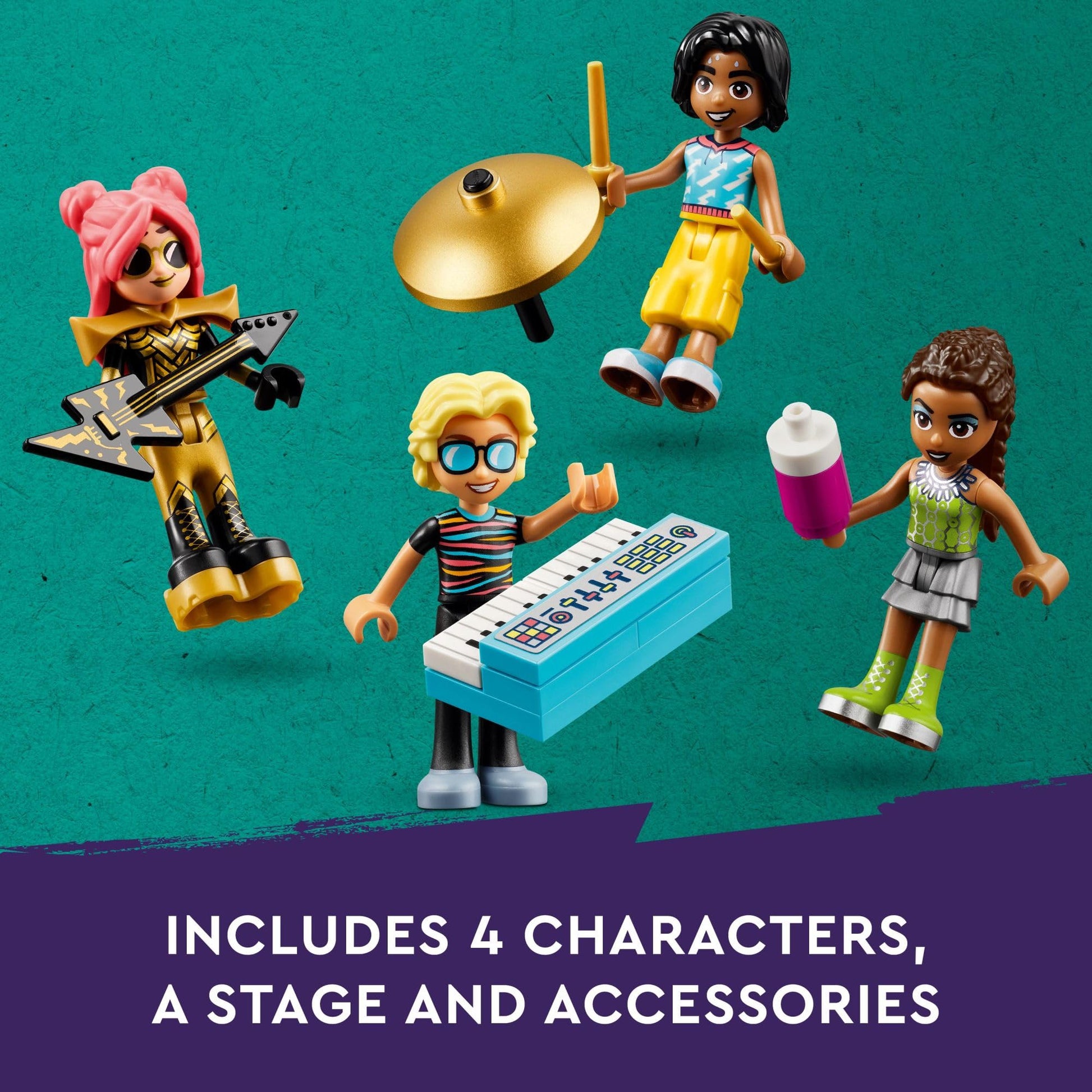 LEGO Friends Heartlake City Music Talent Show Building Kit, Social-Emotional Musical Toy for Kids to Play Together with 4 Mini-Doll Characters, Music
