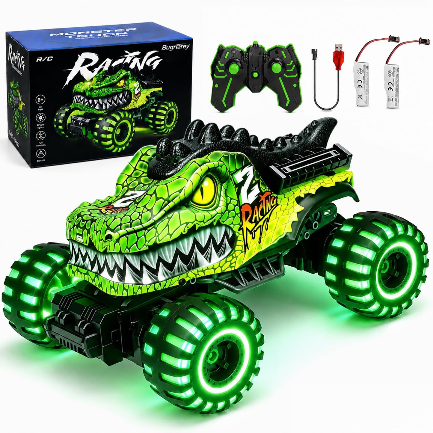 Remote Control Monster Truck Toys for Kids 6-12, Dino RC Car Monster Trucks