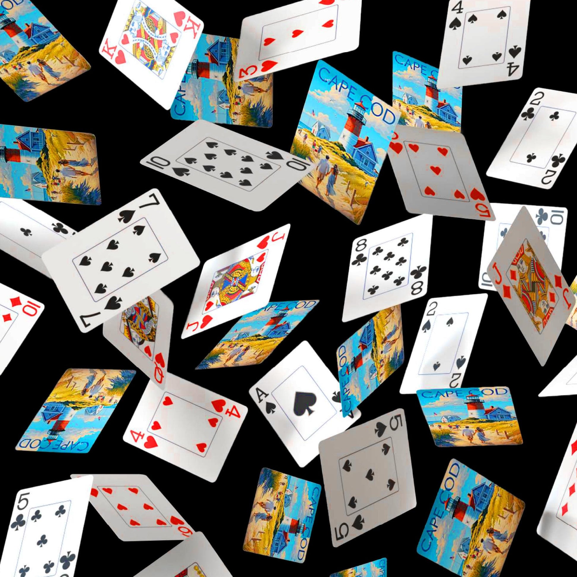 Boardwalk Puzzles Premium Featherlight Unique Playing Cards, Fun Themed Deck for Home and Travel | Cape Cod