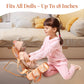 4-in-1 Baby Doll Stroller Set with Butterfly Design - Includes Toy Stroller, Crib, Bouncer & High Chair - Doll Accessories & Baby Doll Furniture Set