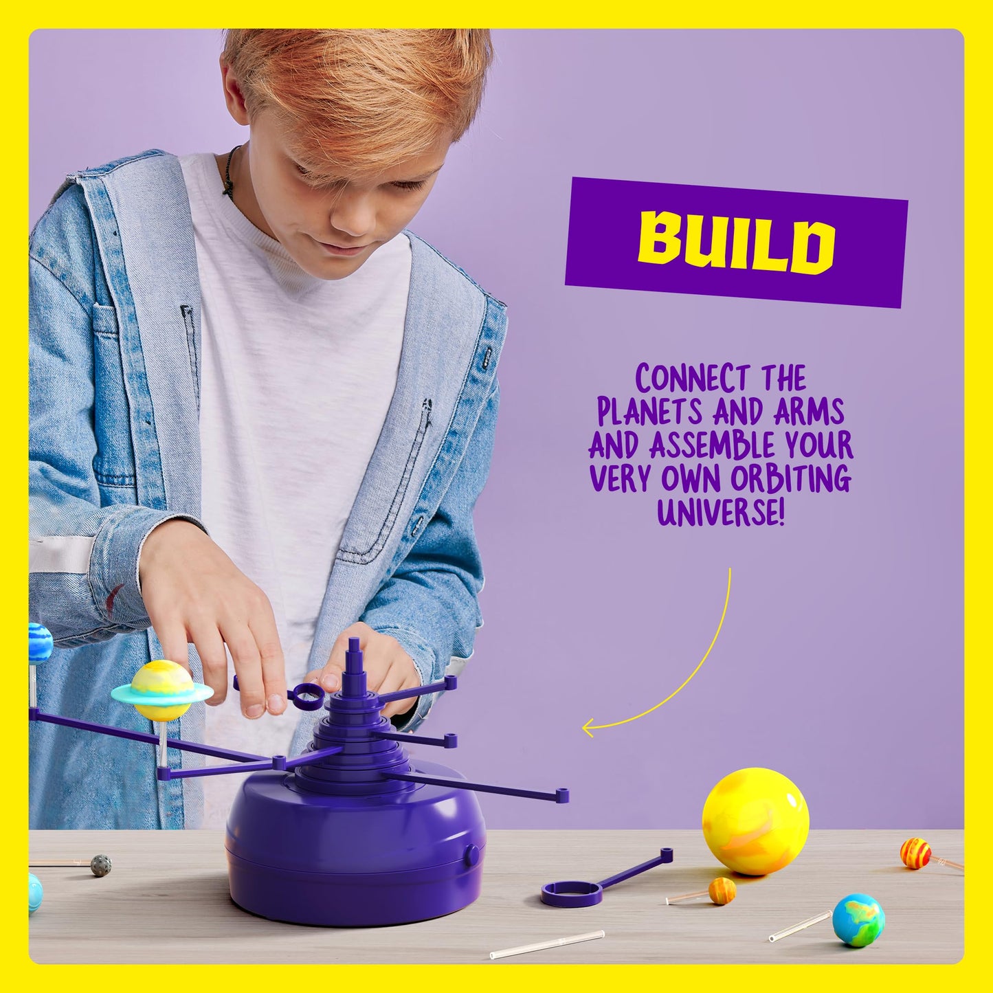 Dan&Darci 360° Orbiting Solar System for Kids - Paint & Build Model Kit - Arts and Crafts for Kid Ages 8-12, 4-6, 4-8, 6-8 - Space Toys 8-10 - Science