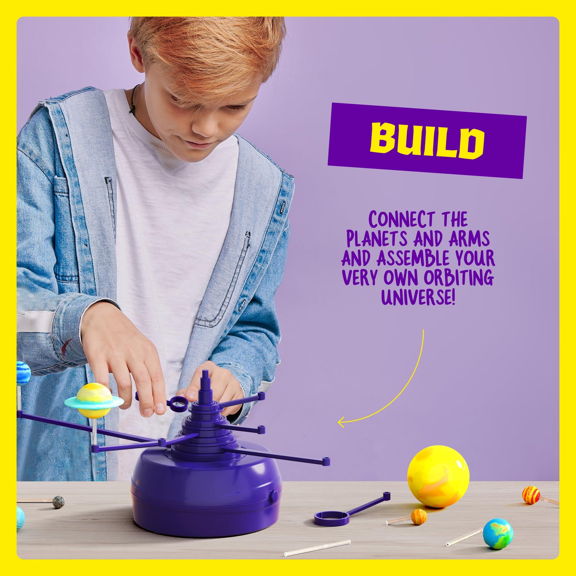 Dan&Darci 360° Orbiting Solar System for Kids - Paint & Build Model Kit - Arts and Crafts for Kid Ages 8-12, 4-6, 4-8, 6-8 - Space Toys 8-10 - Science
