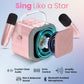 HAUSHALT Mini Karaoke Machine for Kids Adults Teen with 2 Wireless Microphones, Gifts for Girl, Toys for Girls 6-8, Small Portable Bluetooth Speaker