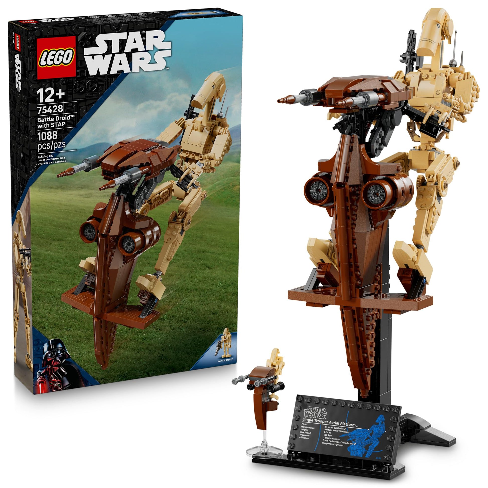 LEGO Star Wars: The Phantom Menace Battle Droid with STAP - Building & Learning Toy for Boys & Girls, Ages 12+ - Star Wars Toy & Model Kit - Gift Idea