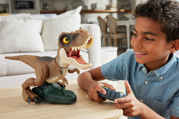 Mattel Jurassic World Roarin’ Frenzy T Rex RC Toy, Motorized Remote Control Tyrannosaurus Rex Dinosaur, Multiple Movement Modes & Sounds