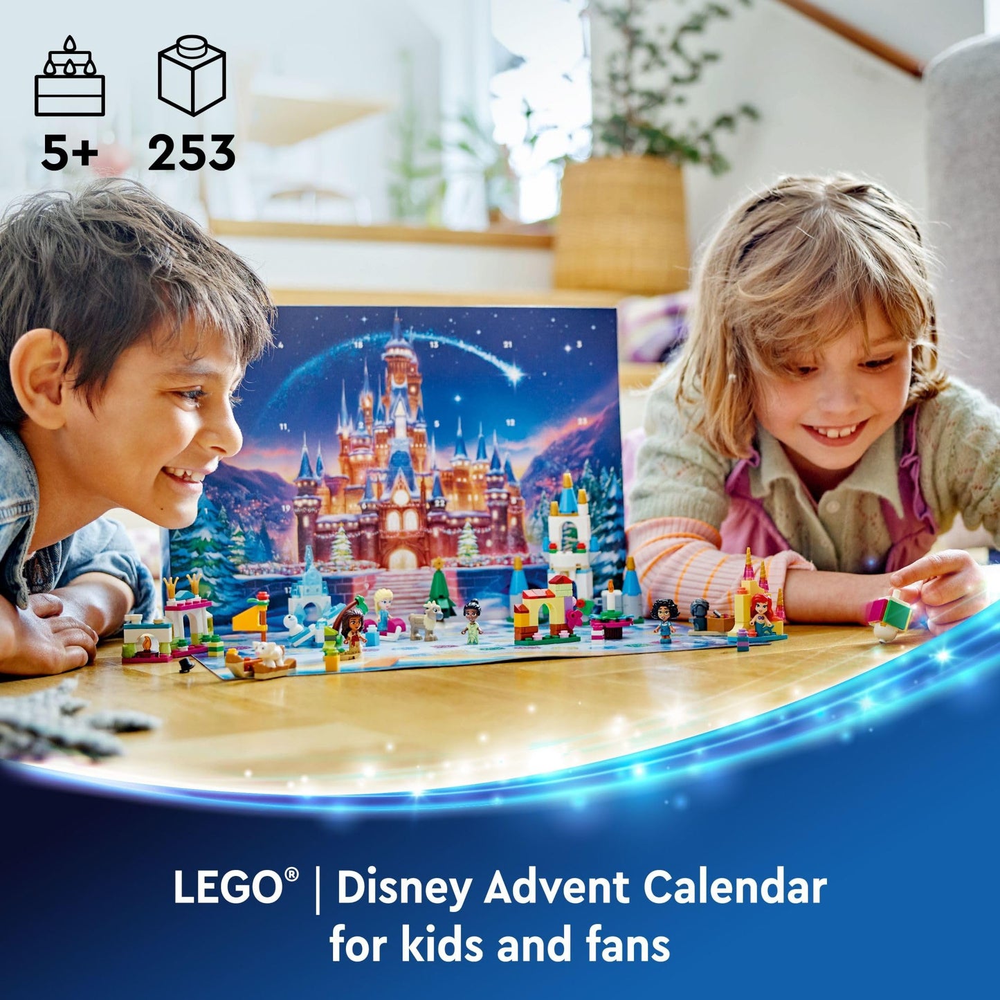 LEGO Disney Advent Calendar 2024 for Kids - Christmas Advent Calendar W/Mini Builds & 8 Minifigures, Ages 5+ - Disney Toys Gift Idea for Girls & Boys