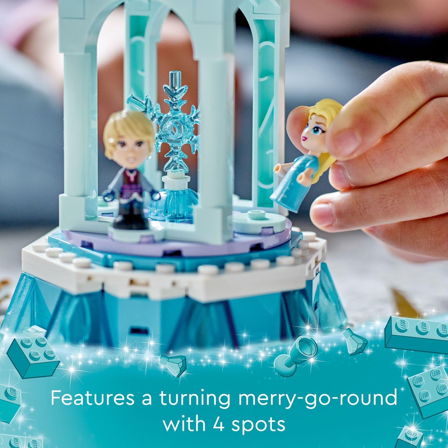 LEGO Disney Frozen Anna and Elsa’s Magical Carousel 43218 Ice Palace Building Toy Set with Disney Princess Elsa, Anna and Olaf, Great Birthday Gift