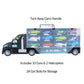 HEY! PLAY! Car Carrier Semi-Truck Toy - 2-Sided Trailer Holds 24 Vehicles - Includes 10 Cars, 2 Helicopters, Carry Handle, and Storage Case (Black)