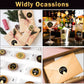 600 PCS 1.5 Inch Happy 90th Birthday Roll Stickers, 8 Different Design Black Gold Happy 90th Birthday Round Labels Birthday Party Favor Anniversary