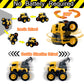 Construction Truck Toys for Boys - 4 Pack Excavator, Mixer, Crane, Dump Trucks Push and Go Friction Powered Cars Monster Trucks Toy for Kids Birthday