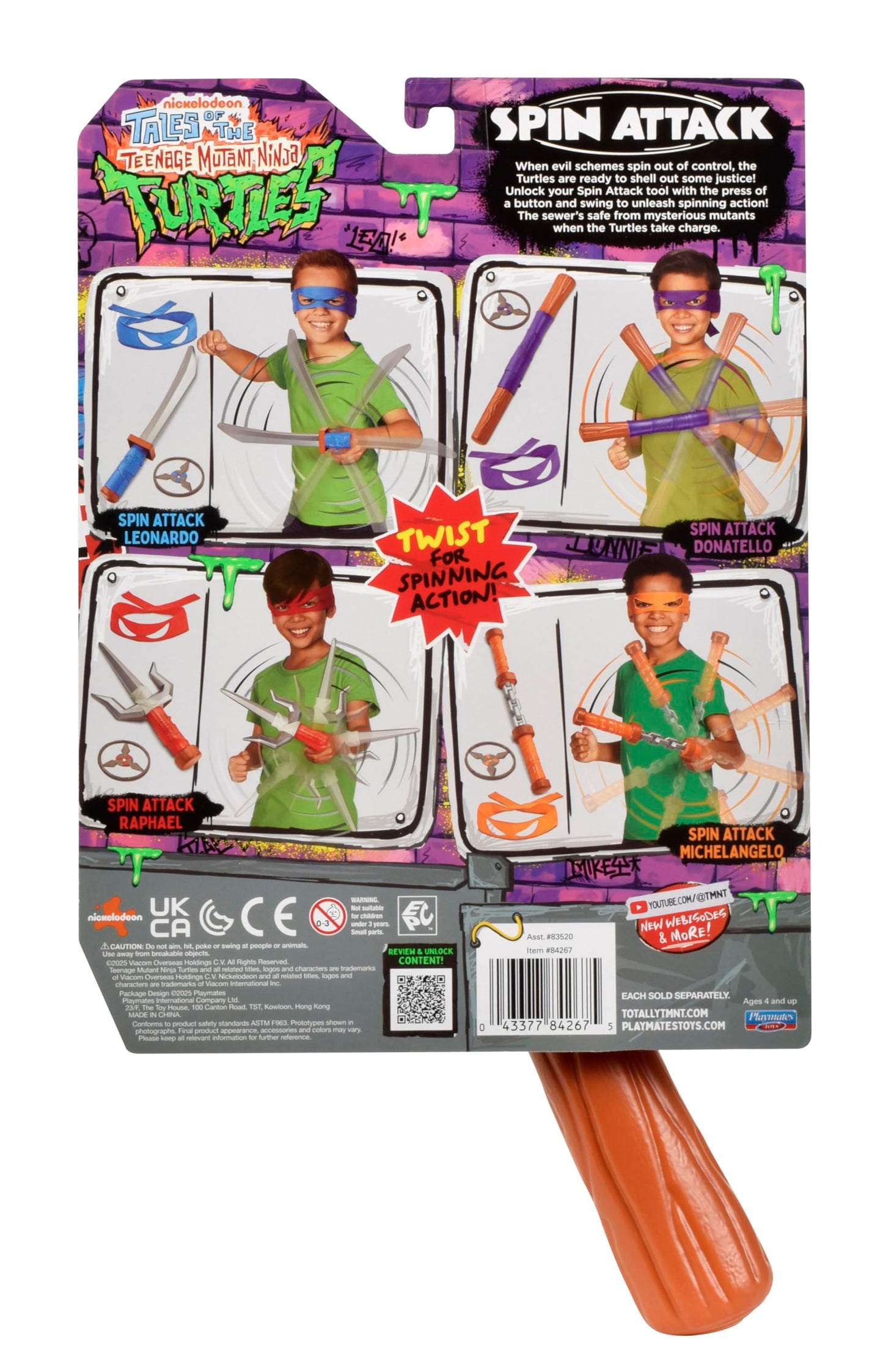 Teenage Mutant Ninja Turtles Tales of the Spin Attack Leonardo Katana Sword Role Play by Playmates Toys