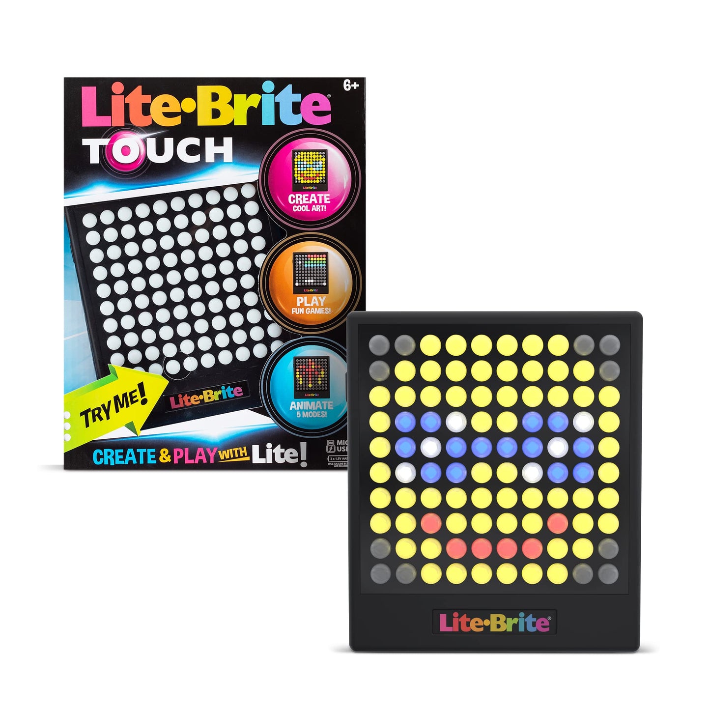 Lite-Brite Touch - Create, Play and Animate - Light Up Portable Stem Sensory Learning Toy, Creative Art Stem Toy for Girls, Boys, Unisex, Toddler