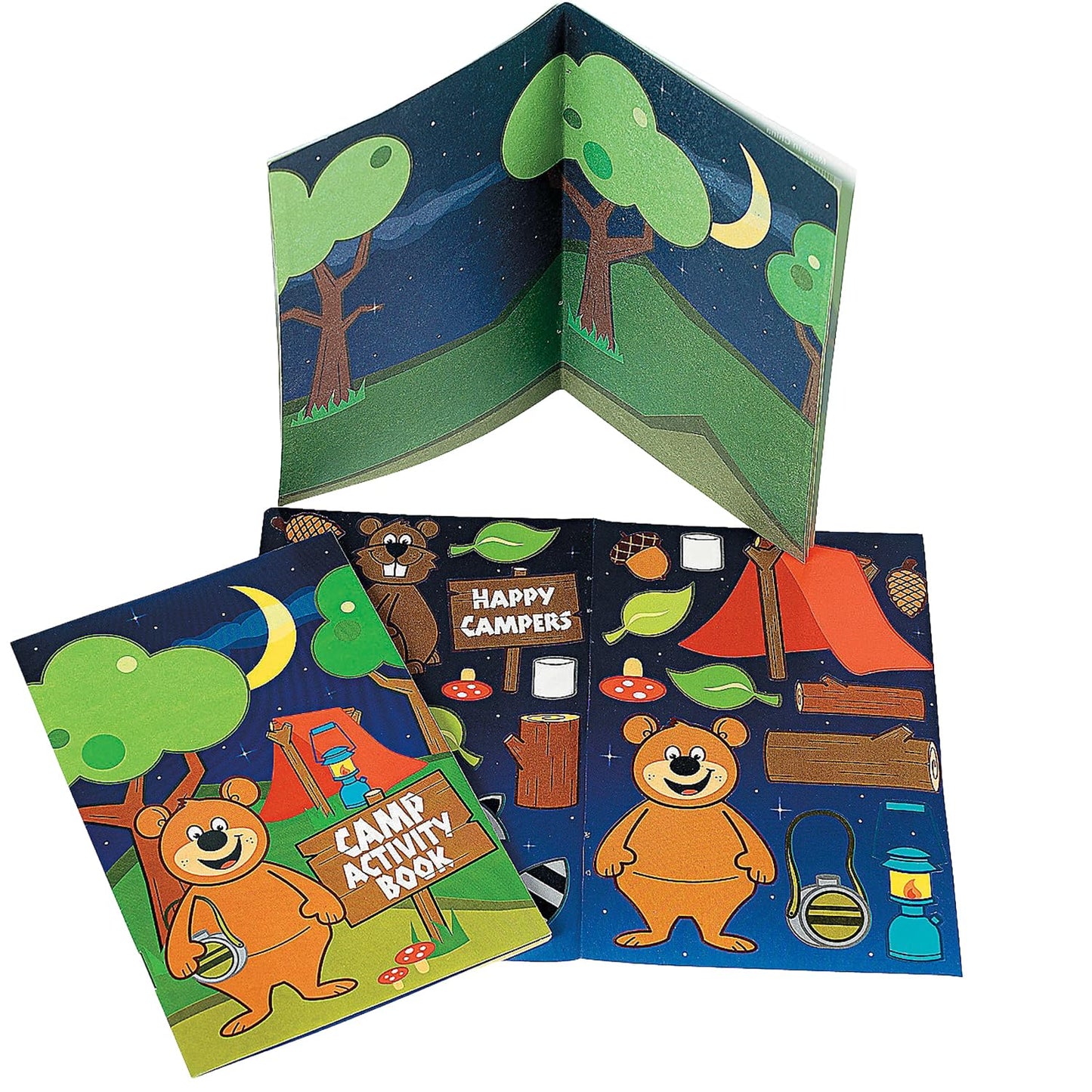 Fun Express - Camp Activity Book with Stickers - Stationery - Activity Books - VBS Vacation Bible School Supplies/Decor - 12 Pieces