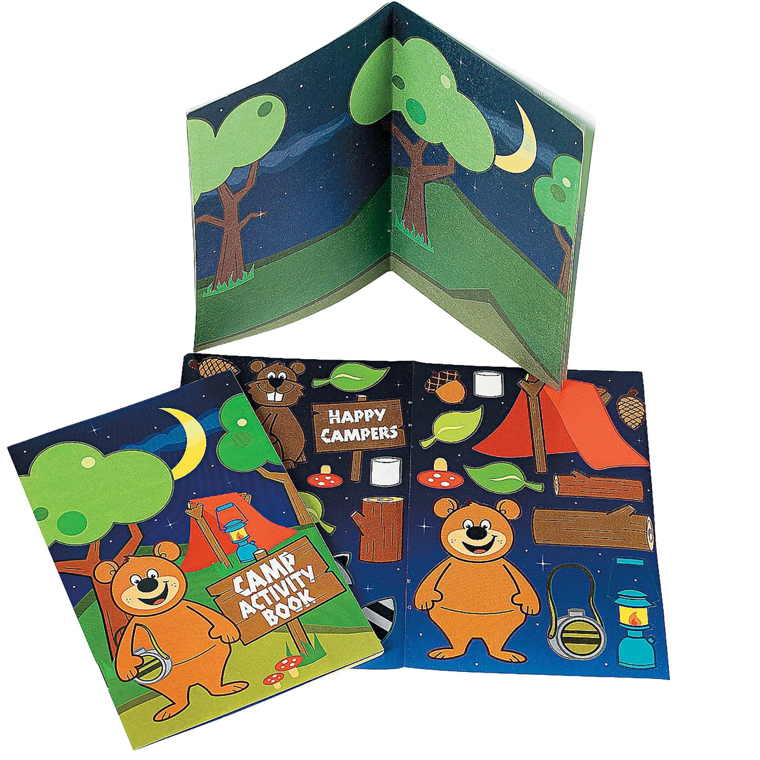 Fun Express - Camp Activity Book with Stickers - Stationery - Activity Books - VBS Vacation Bible School Supplies/Decor - 12 Pieces