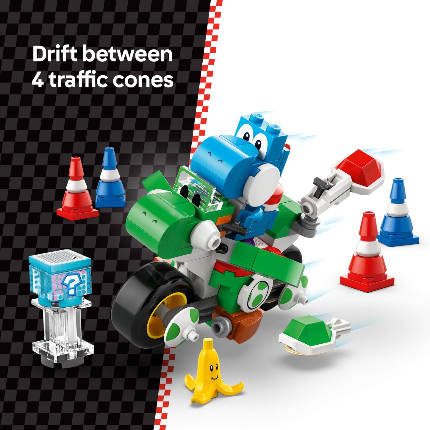 LEGO Super Mario: Mario Kart Yoshi Bike - Building Toy Set for Kids, Boys and Girls, Ages 7+ - Mario Kart Toy for Fans with Blue Yoshi - Gift Idea