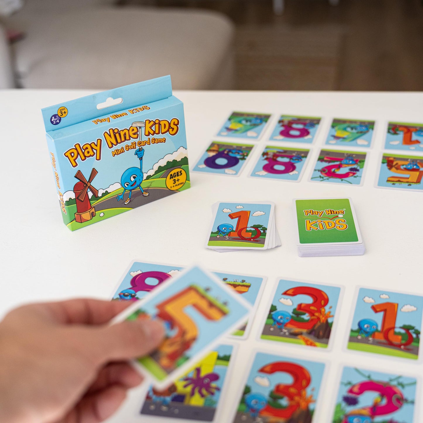 Play Nine Kids: Mini Golf Card Game - Learn and Match Numbers, Fun Math & Strategy Skills for Kids - Family Board Game - Easy to Learn, Educational